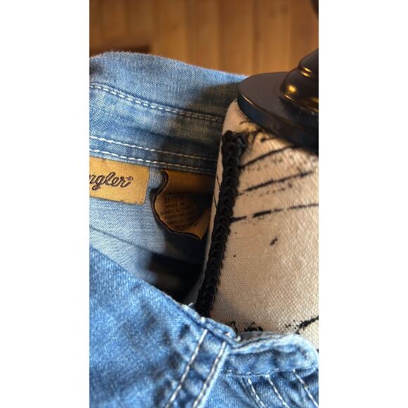 Y2K wrangler pearl snap denim blouse - Picture 4 of 5